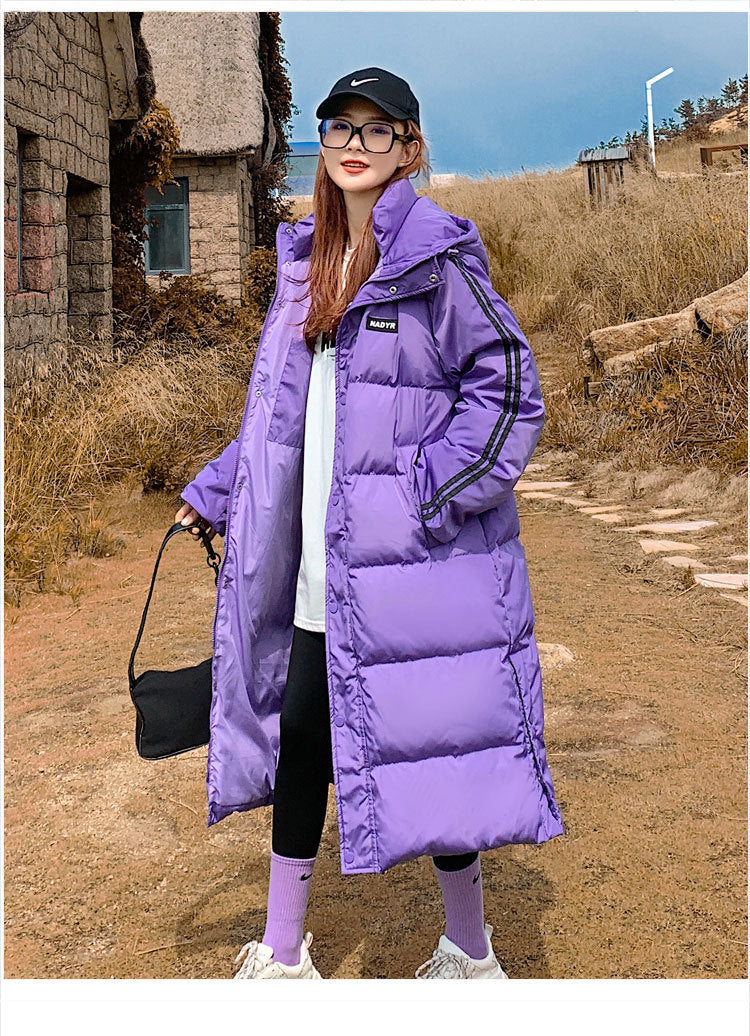 Plus Size Sporty Long Down Jacket