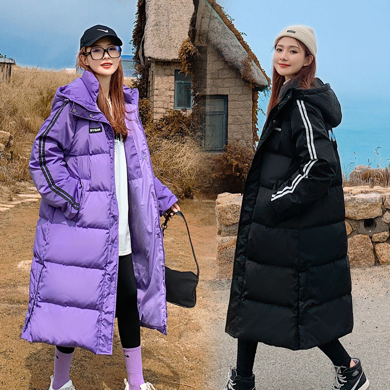Plus Size Sporty Long Down Jacket