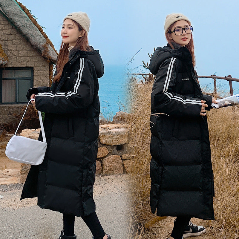 Plus Size Sporty Long Down Jacket
