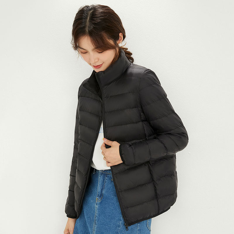 Plus Size Stand Collar Lightweight Down Jacket
