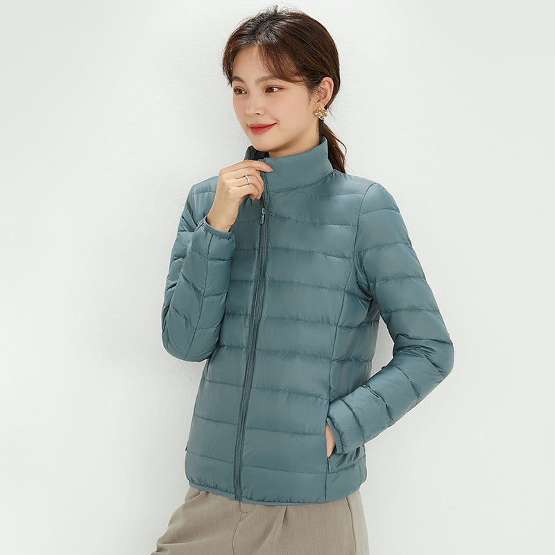 Plus Size Stand Collar Lightweight Down Jacket