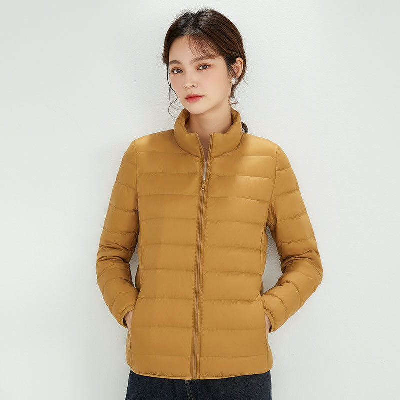 Plus Size Stand Collar Lightweight Down Jacket