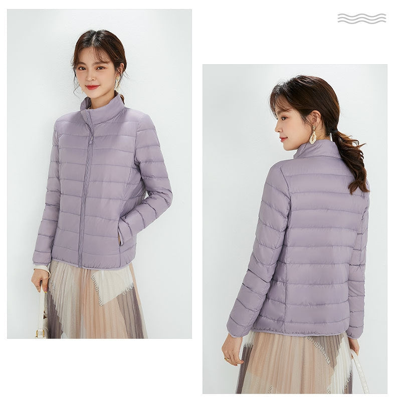 Plus Size Stand Collar Lightweight Down Jacket