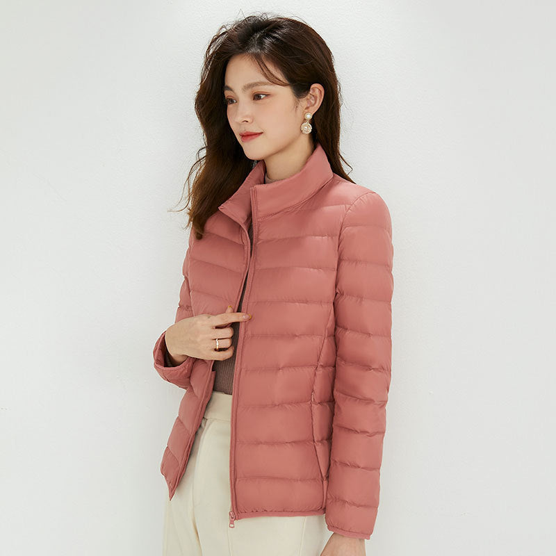 Plus Size Stand Collar Lightweight Down Jacket