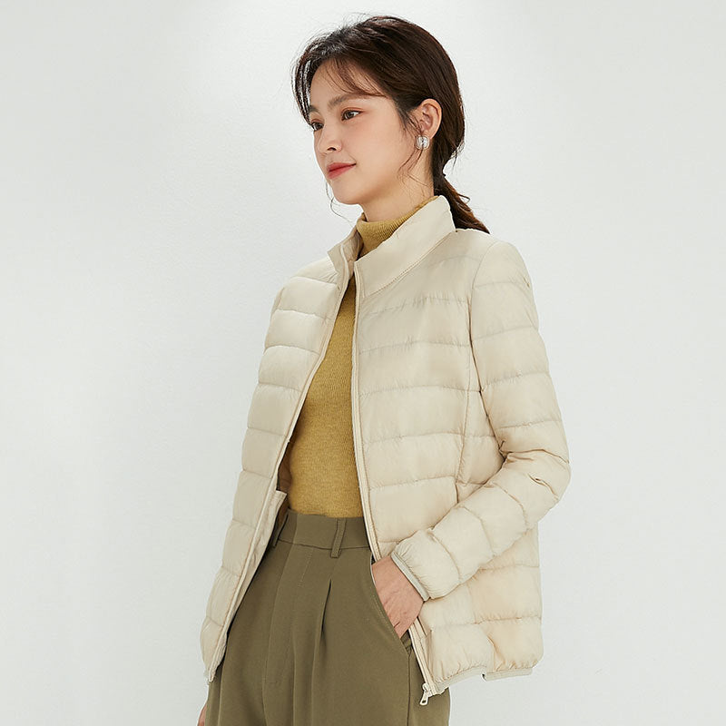 Plus Size Stand Collar Lightweight Down Jacket