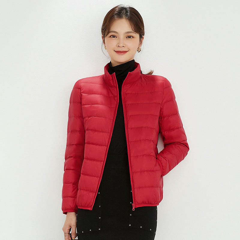 Plus Size Stand Collar Lightweight Down Jacket