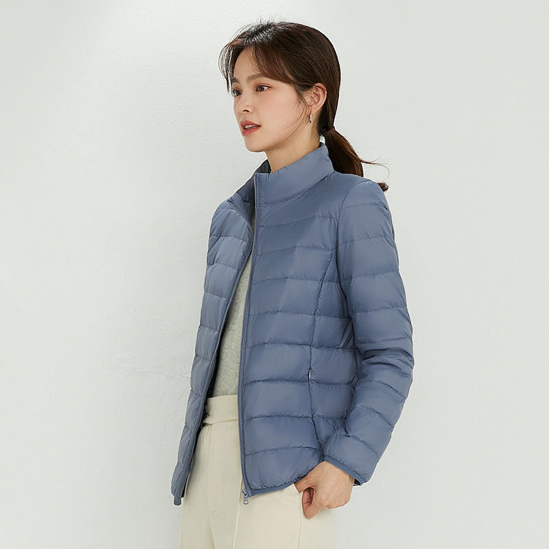 Plus Size Stand Collar Lightweight Down Jacket