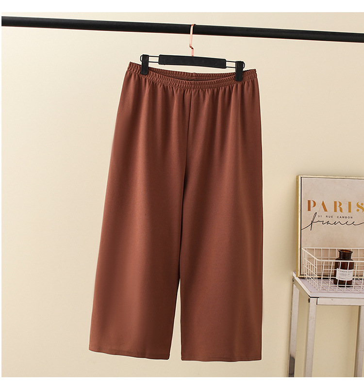 Plus Size Stretchband Wide Leg Capri Pants (Extra Big Size)