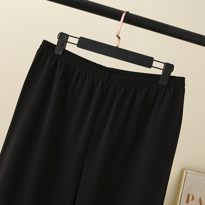 Plus Size Stretchband Wide Leg Capri Pants (Extra Big Size)