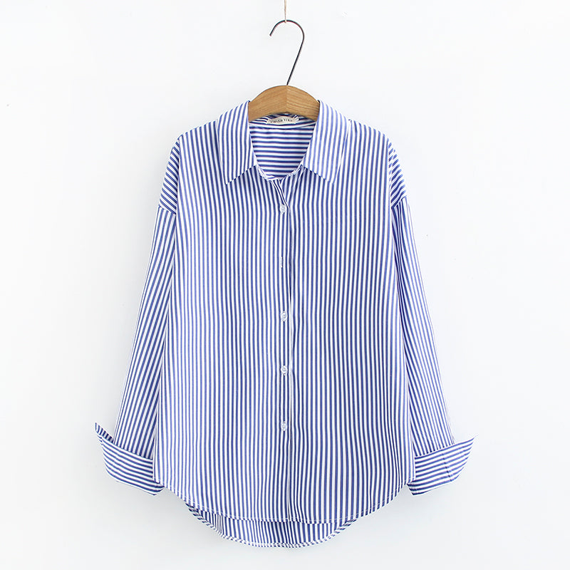 (Special Price!) Plus Size Stripe Long Sleeve Shirt (EXTRA BIG SIZE)