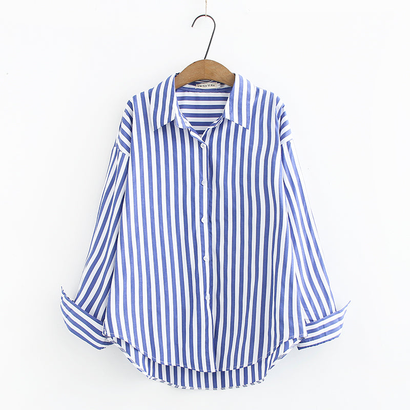 (Special Price!) Plus Size Stripe Long Sleeve Shirt (EXTRA BIG SIZE)