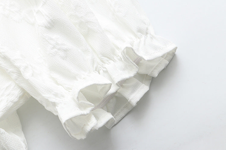 Plus Size White V Neck Lace Peplum Blouse