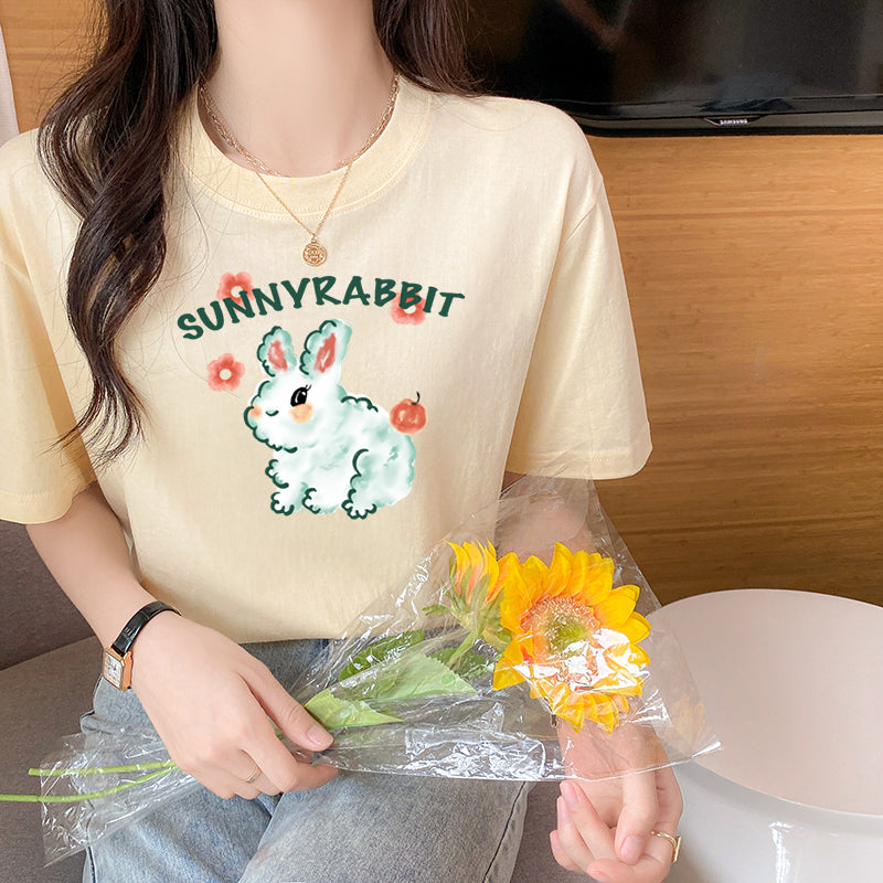 Plus Size Cute Bunny Graphic T Shirt