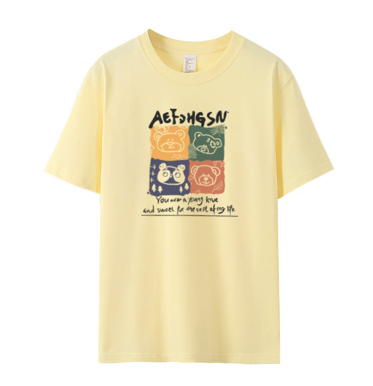 Plus Size Korean Bear Graphic T Shirt