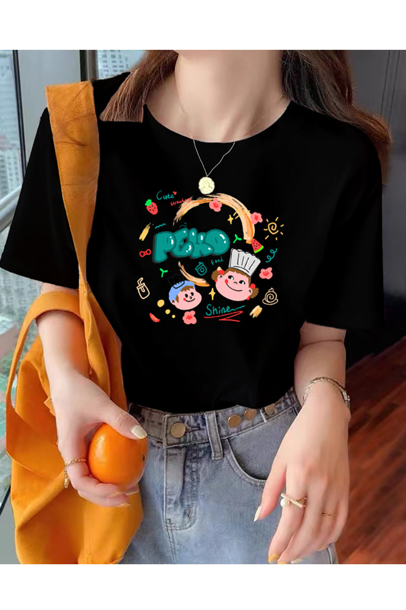 Plus Size Cooking Cute Girl Graphic T Shirt