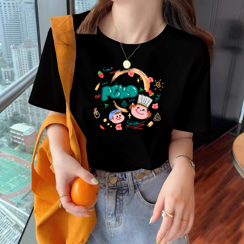Plus Size Cooking Cute Girl Graphic T Shirt
