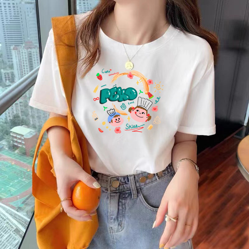 Plus Size Cooking Cute Girl Graphic T Shirt