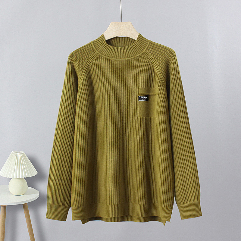 Plus Size Thick Ribbed Long Sleeve Sweater (Extra Big Size)