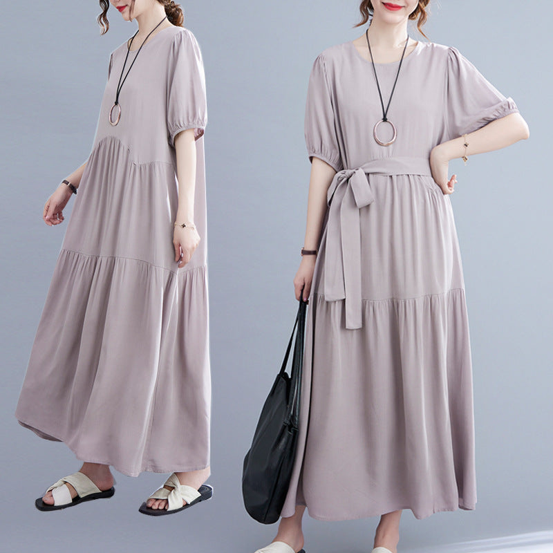 Plus Size Simple Tier Midi Dress