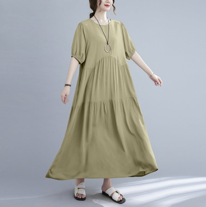 Plus Size Simple Tier Midi Dress