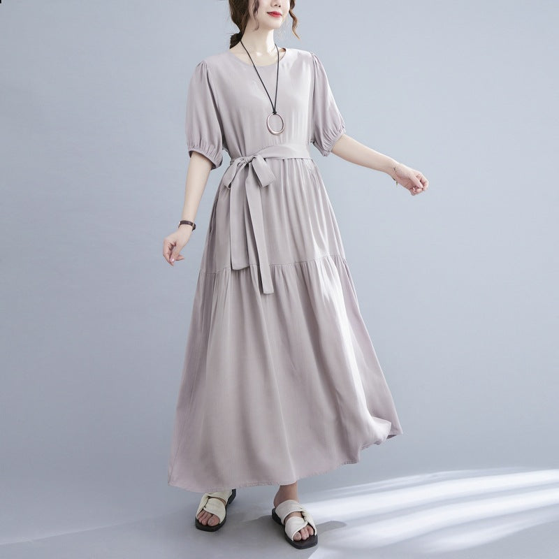 Plus Size Simple Tier Midi Dress
