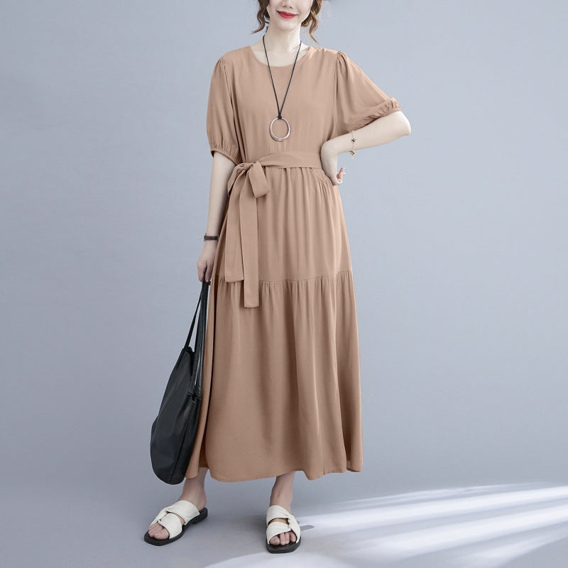 Plus Size Simple Tier Midi Dress