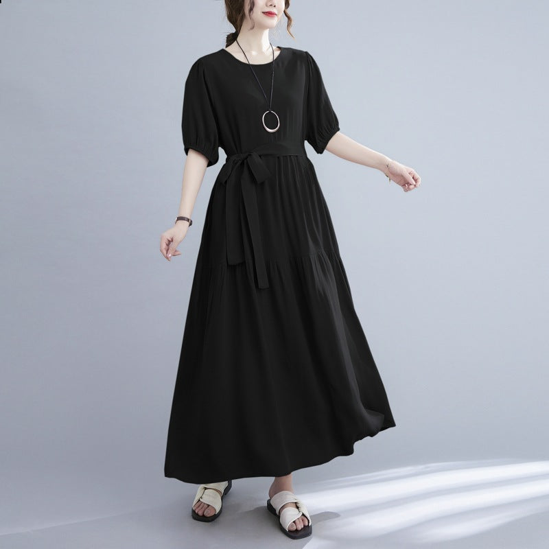 Plus Size Simple Tier Midi Dress