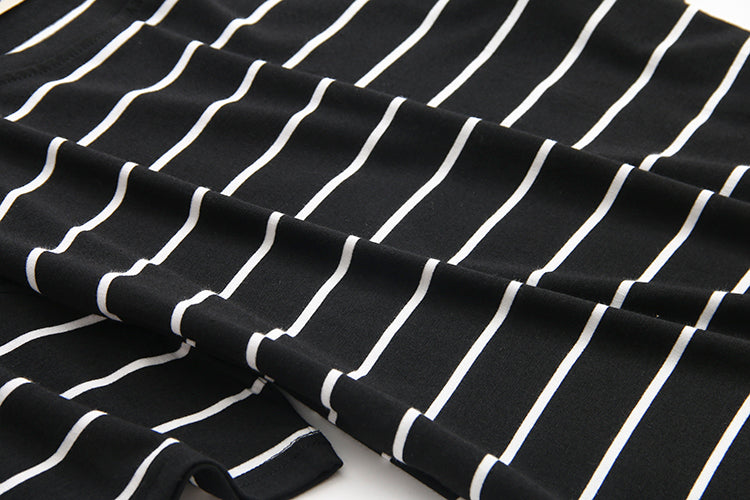 Plus Size Stripe Round Neck T Shirt (EXTRA BIG SIZE)