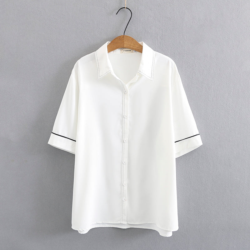 Plus Size Stitch Shirt Blouse (EXTRA BIG SIZE)