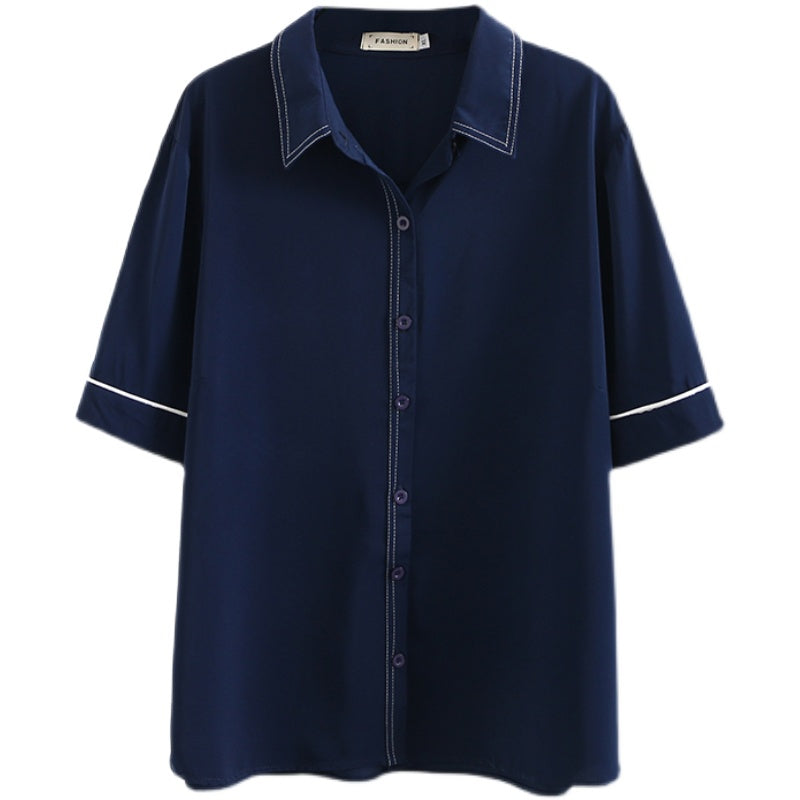 Plus Size Stitch Shirt Blouse (EXTRA BIG SIZE)