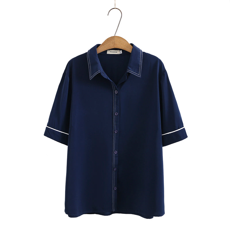 Plus Size Stitch Shirt Blouse (EXTRA BIG SIZE)