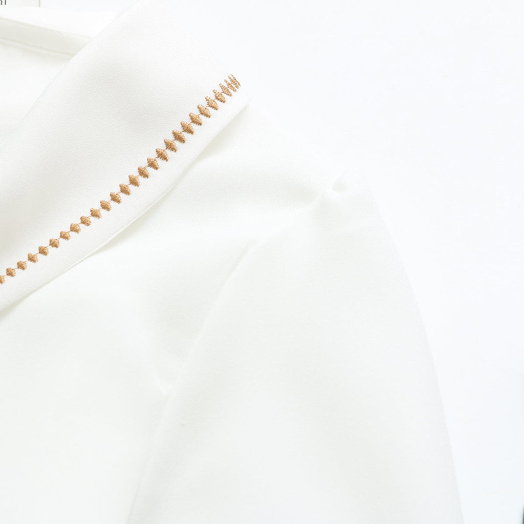 Plus Size Embroidery Collar Shirt Blouse (EXTRA BIG SIZE)