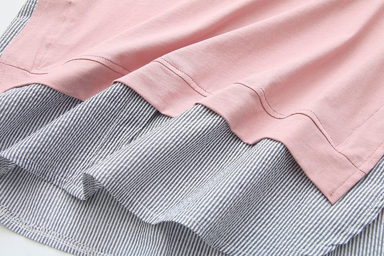 Plus Size Layer Short Sleeve Blouse (EXTRA BIG SIZE)