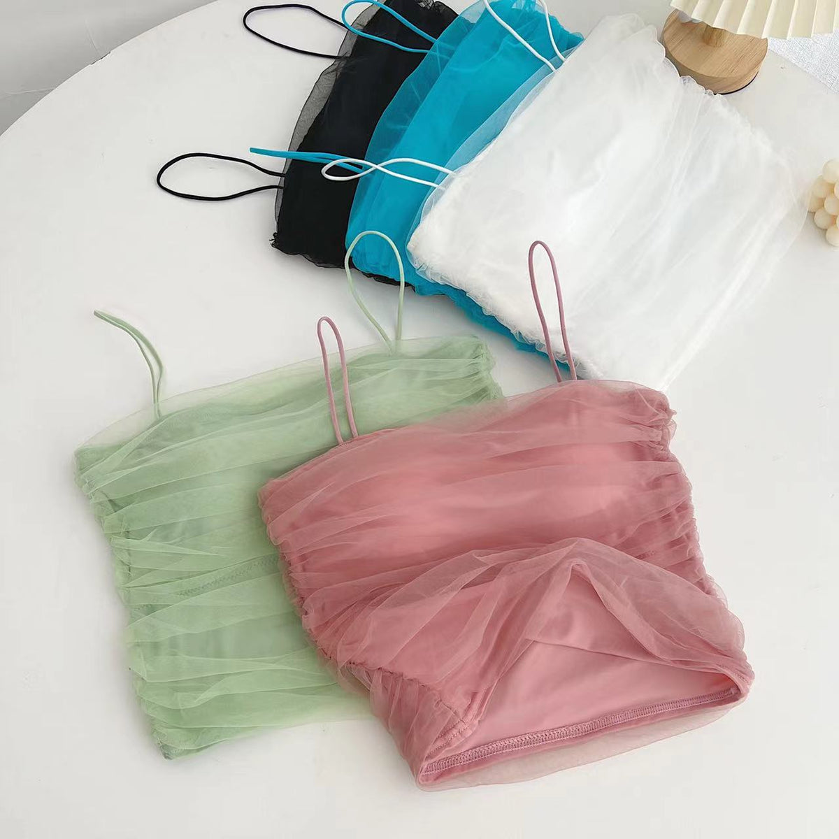 Plus Size Tulle Cami Top