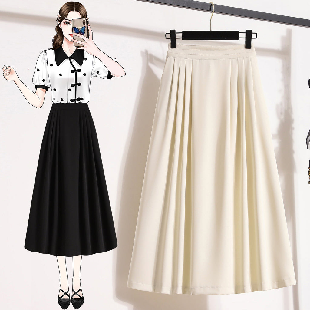 Plus Size Umbrella Pleat A Line Skirt