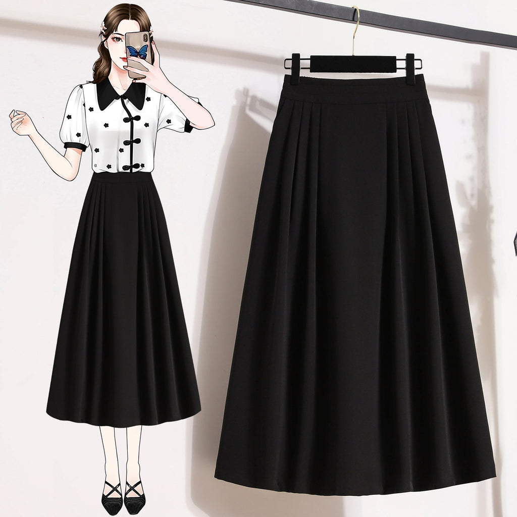 Plus Size Umbrella Pleat A Line Skirt