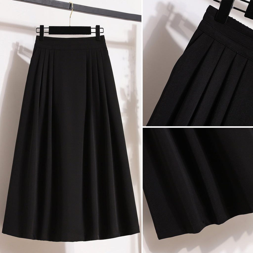 Plus Size Umbrella Pleat A Line Skirt