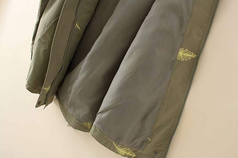 Plus Size Feather Windbreaker Jacket