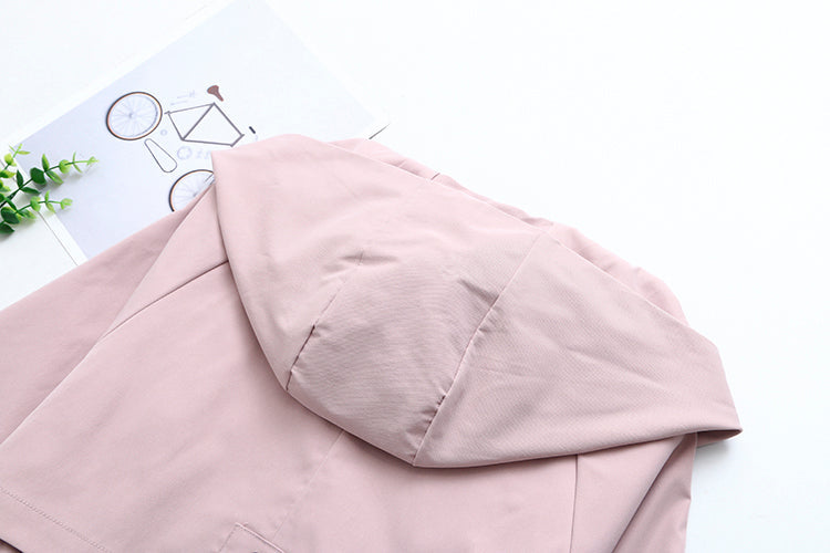 Plus Size Tunic Windbreaker Jacket