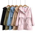 Plus Size Tunic Windbreaker Jacket