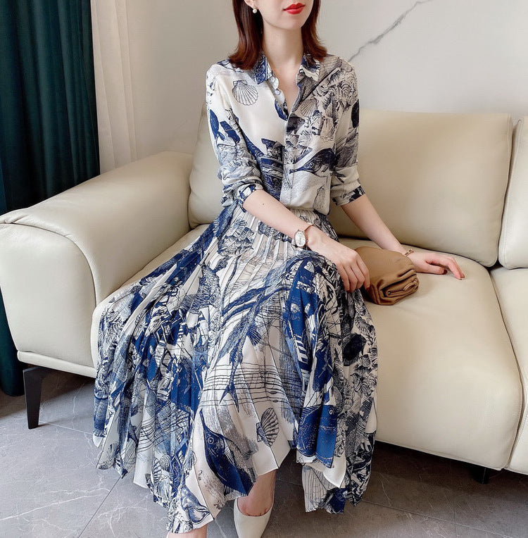 Plus Size Botanics Pleat Midi Shirt Dress