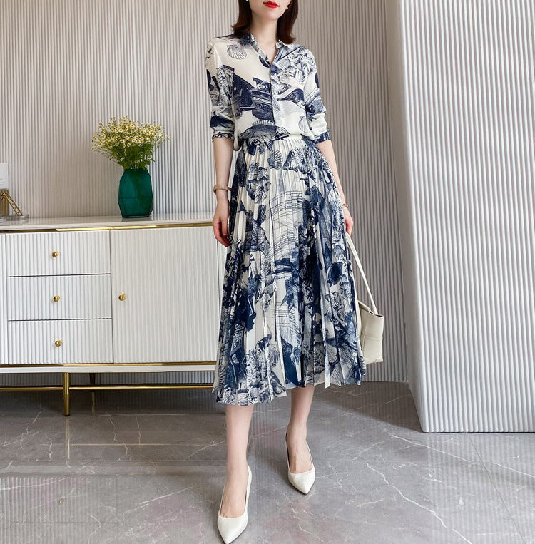 Plus Size Botanics Pleat Midi Shirt Dress