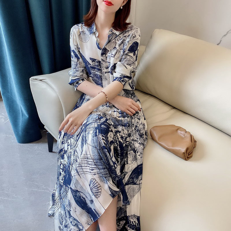 Plus Size Botanics Pleat Midi Shirt Dress