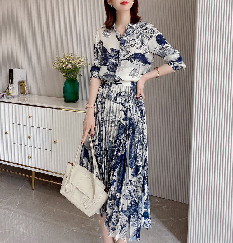 Plus Size Botanics Pleat Midi Shirt Dress
