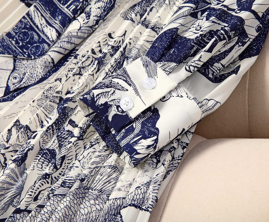 Plus Size Botanics Pleat Midi Shirt Dress