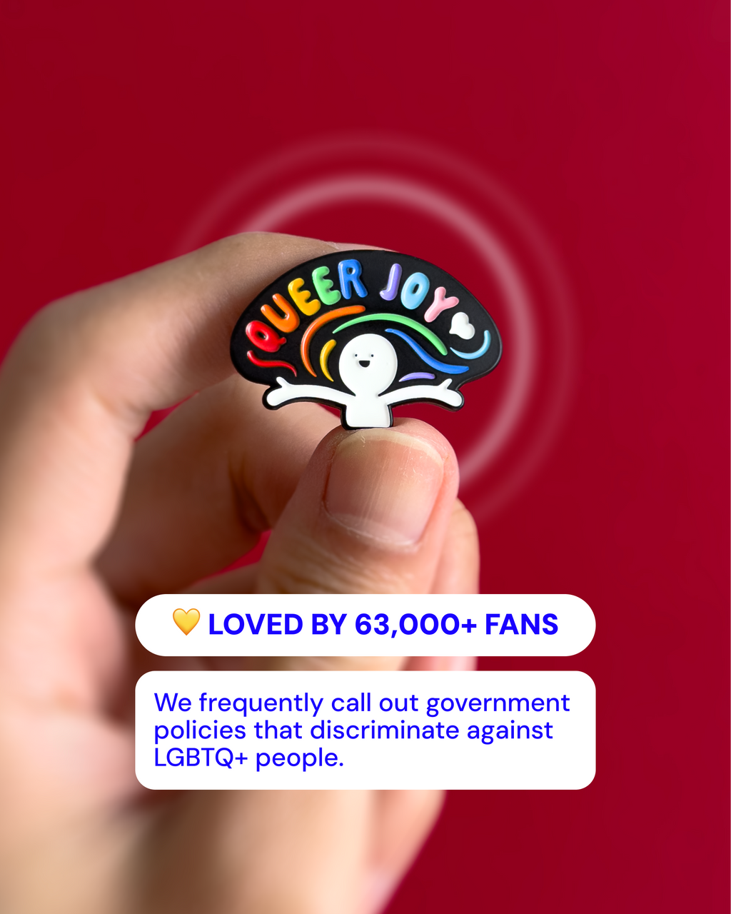 Queer joy — enamel pin