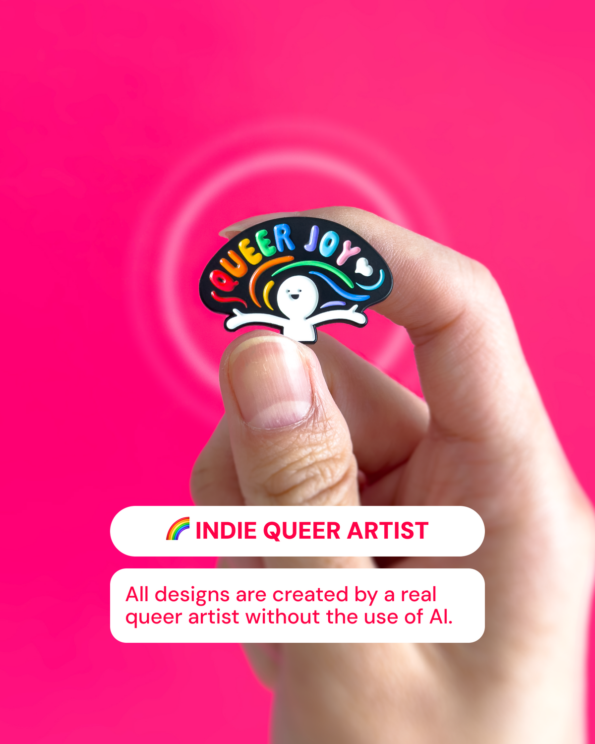 Queer joy — enamel pin