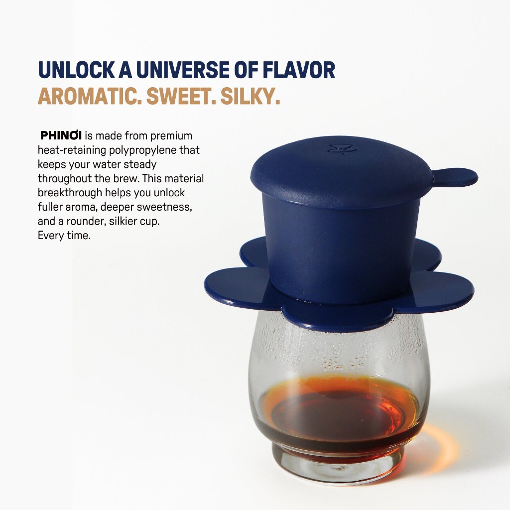 The Phinoi Coffee Dripper Modern Vietnamese Pour Over 1 - 2 Cups [Navy Blue]