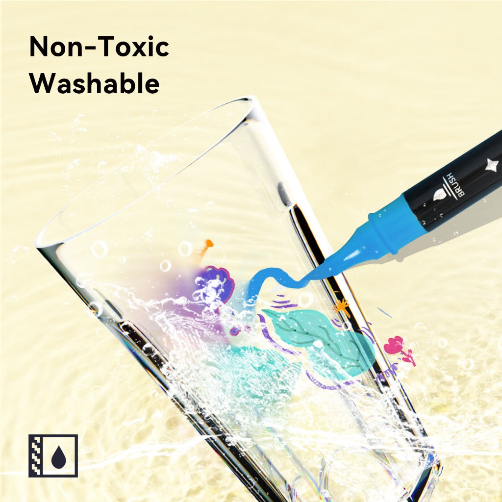 Arrtx 64 Dual Tip Acrylic Markers (Brush & Fine Tips)