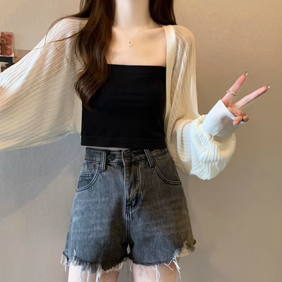(Special Price!) Plus Size Knit Crop Cardigan